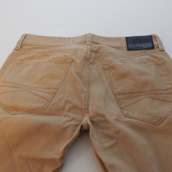 Express Men's Jeans Kaki Rocco Slim Fit Skinny Leg - Picture 2 of 6